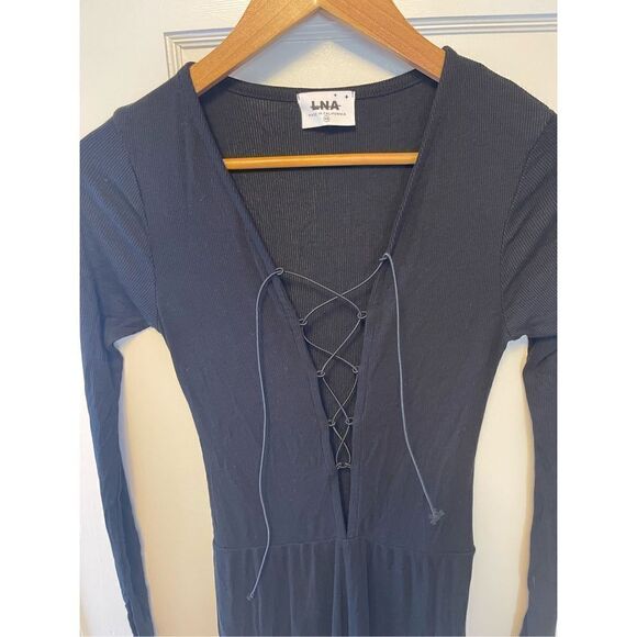Lna - Kalaya Rib Jumpsuit black size XS - Picture 6 of 9